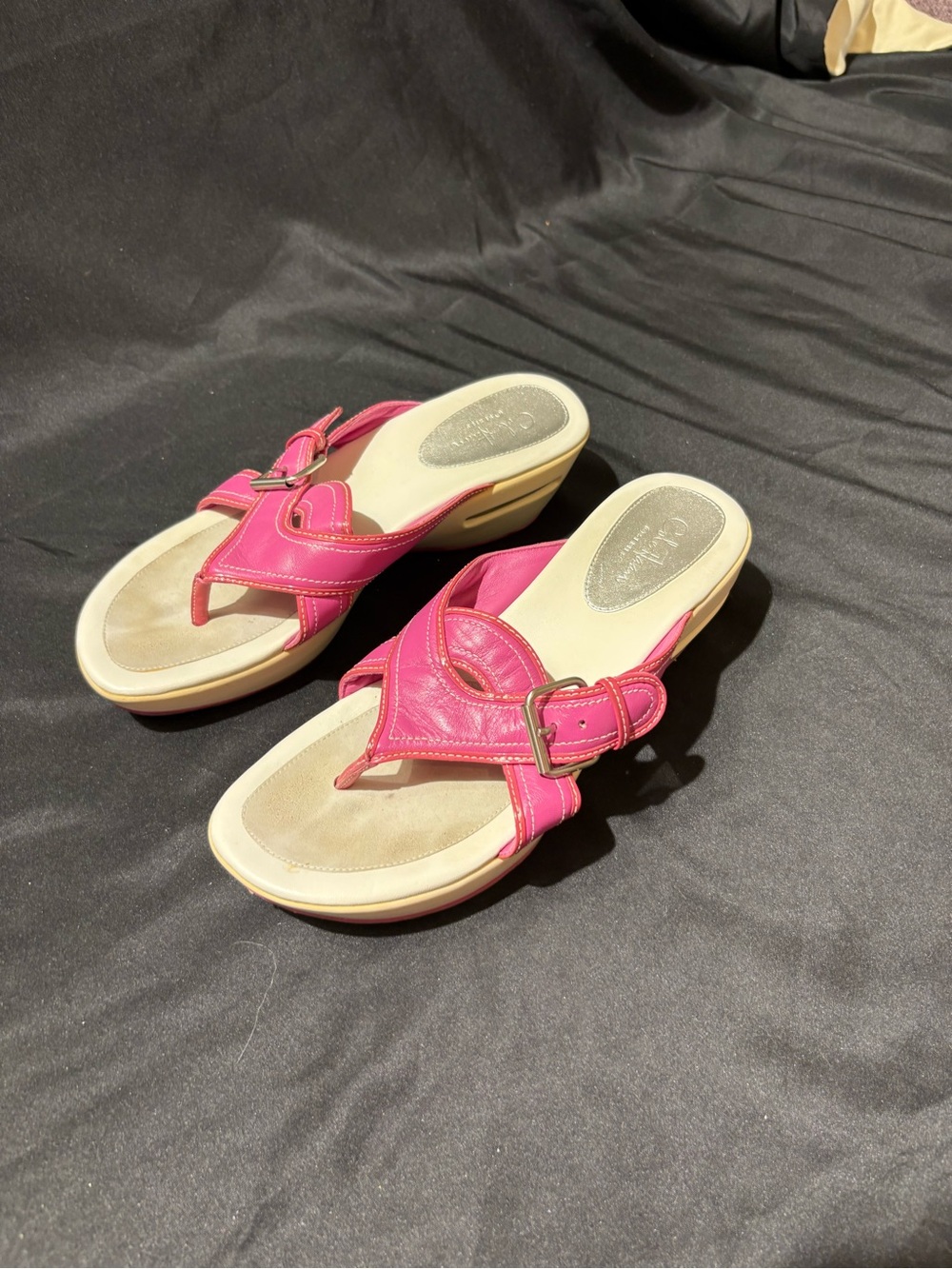 Cole Haan Pink Wedge Thong Sandals